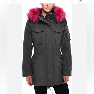 💓Hot pink fur S 13 down jacket💗 Nordstrom